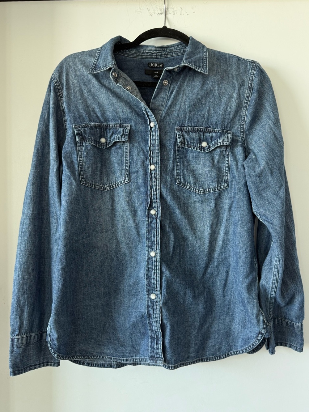 J.Crew Denim Slim Fit Button-Up Shirt in Medium Blue
